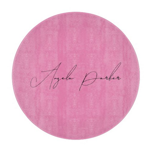 Handwriting Plain Simple Pink Professional Name Cutting Board