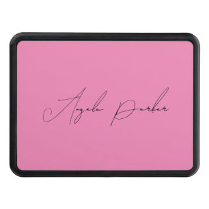 Handwriting Plain Simple Pink Professional Name Hitch Cover