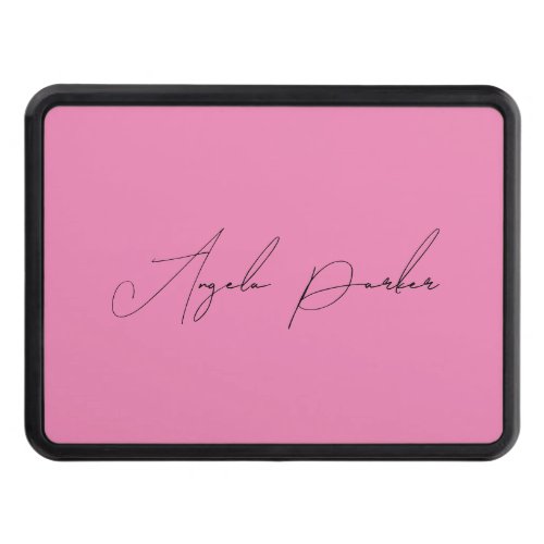 Handwriting Plain Simple Pink Professional Name Hitch Cover