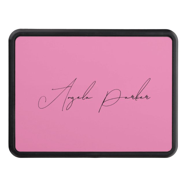 Handwriting Plain Simple Pink Professional Name Hitch Cover (Front)