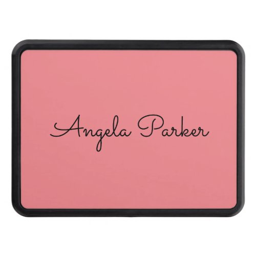 Handwriting Plain Simple Pink Professional Name Hitch Cover