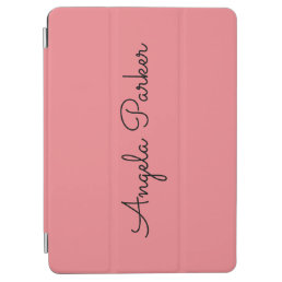 Handwriting Plain Simple Pink Professional Name iPad Air Cover