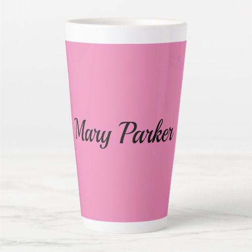 Handwriting Plain Simple Pink Professional Name Latte Mug