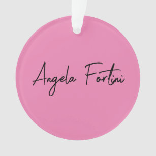 Handwriting Plain Simple Pink Professional Name Ornament