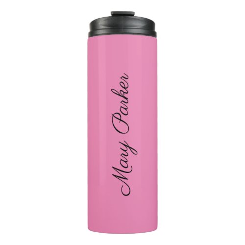 Handwriting Plain Simple Pink Professional Name Thermal Tumbler