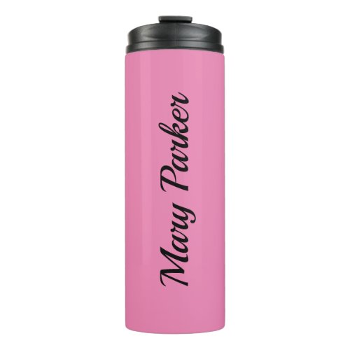 Handwriting Plain Simple Pink Professional Name Thermal Tumbler