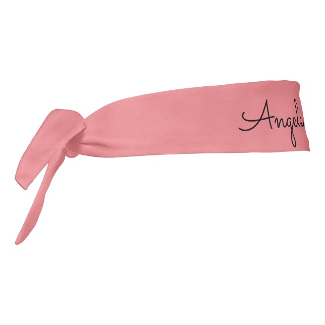 Handwriting Plain Simple Pink Professional Name Tie Headband (Rotate 270)