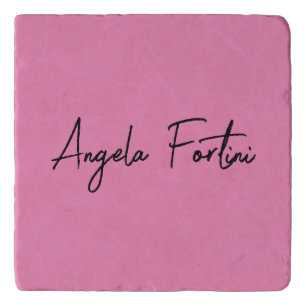Handwriting Plain Simple Pink Professional Name Trivet