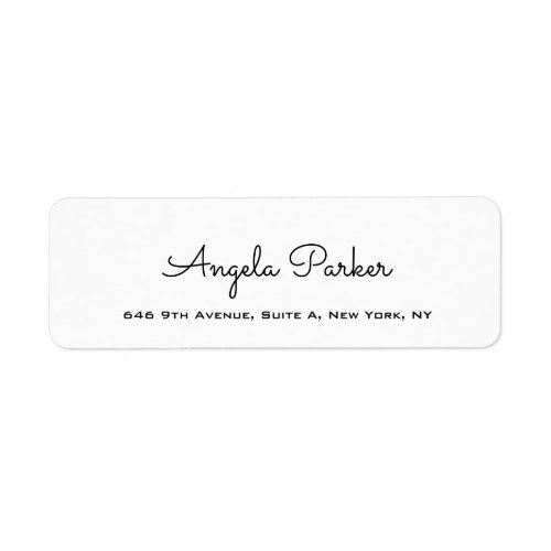 Handwriting Plain Simple White Professional Modern Label