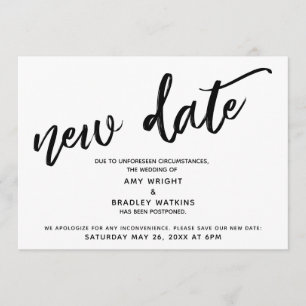 Handwriting Postponed Wedding Announcement Update