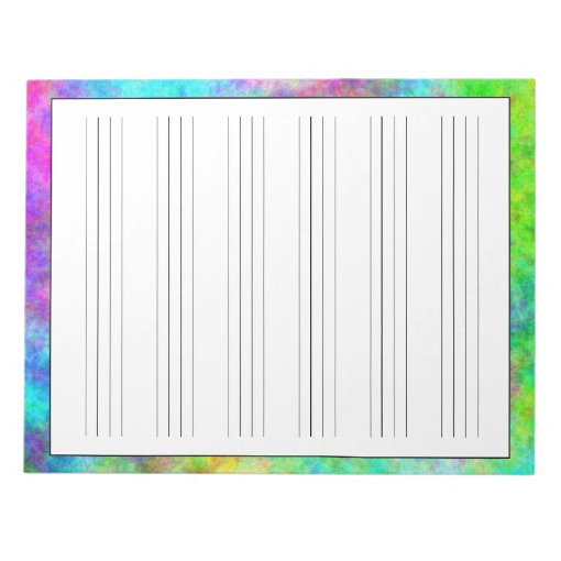 Handwriting Practice Sheets Modern Neon Colors Notepad | Zazzle