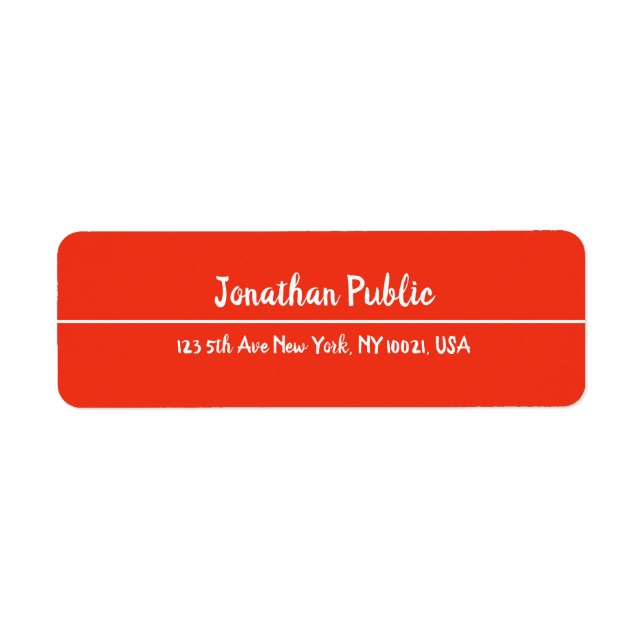 Handwriting Red Christmas Template Return Address Label (Front)