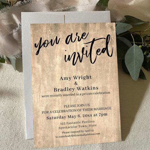 Handwriting Rustic You Are Invited Reception_Only Invitation