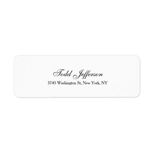 Handwriting Script Creative Plain Black  White Label