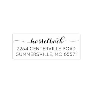 Handwriting script dual font address stamp