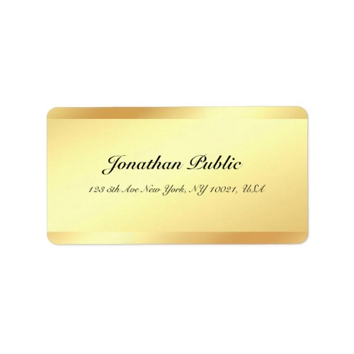 Handwriting Script Elegant Gold Name Professional Label