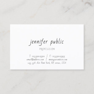 Handwriting Script Elegant Modern Simple Template Business Card