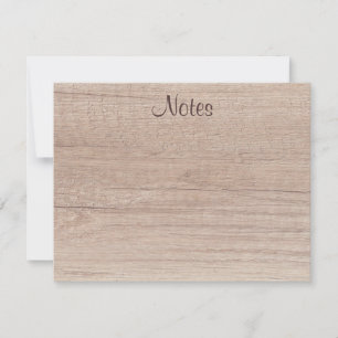 Handwriting Script Elegant Natural Wood Look Note Card