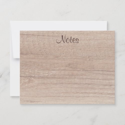 Handwriting Script Elegant Natural Wood Look Note Card
