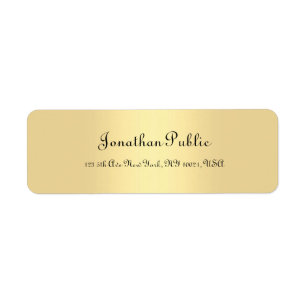 Handwriting Script Gold Modern Minimalist Template Label