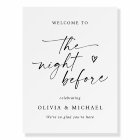 Handwriting Script Heart Wedding Rehearsal Welcome