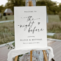 Handwriting Script Heart Wedding Rehearsal Welcome