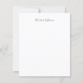 Handwriting Script Name Elegant Plain Paper Sheet (Front)