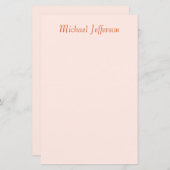 Handwriting Script Name Elegant Plain Paper Sheet (Front/Back)