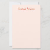 Handwriting Script Name Elegant Plain Paper Sheet (Front)