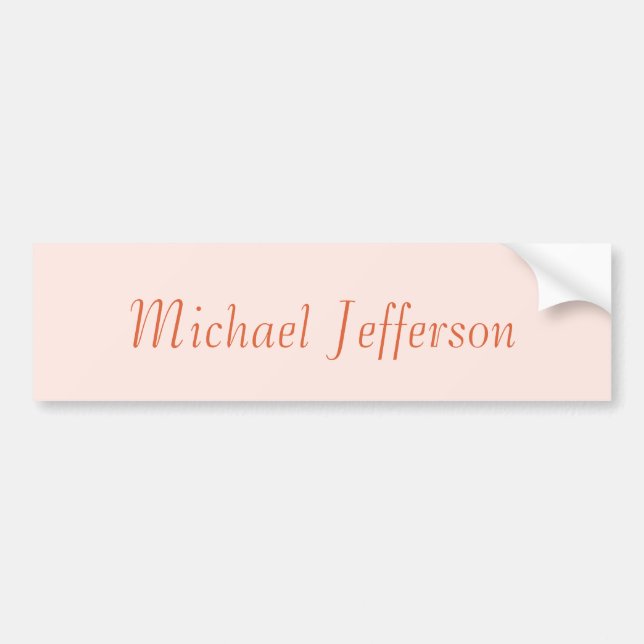 Handwriting Script Name Elegant Plain Simple Bumper Sticker (Front)