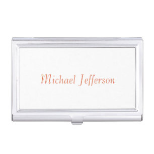 Handwriting Script Name Elegant Plain Simple Business Card Case