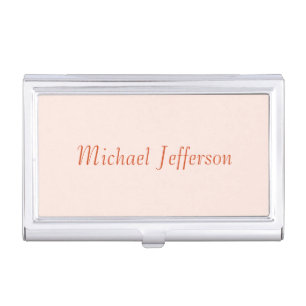 Handwriting Script Name Elegant Plain Simple Business Card Case