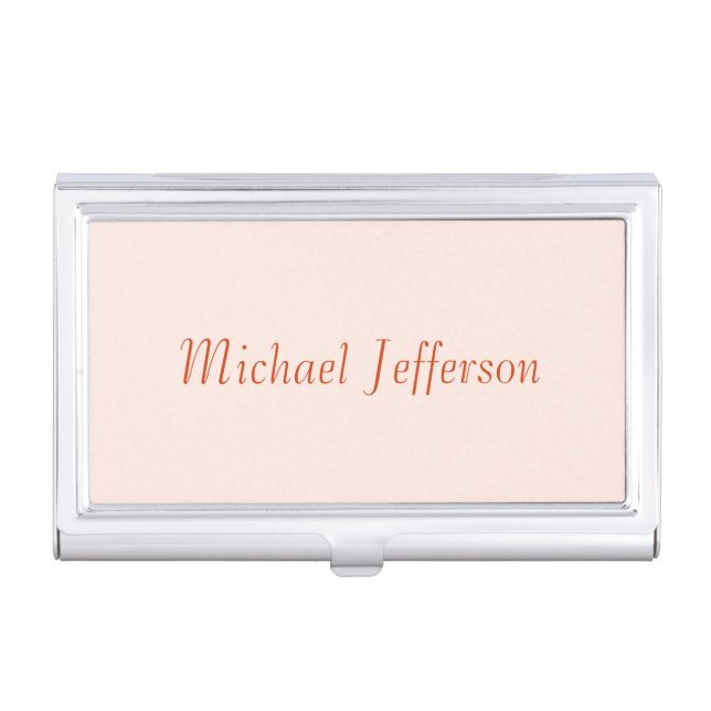Handwriting Script Name Elegant Plain Simple Business Card Case (Front)