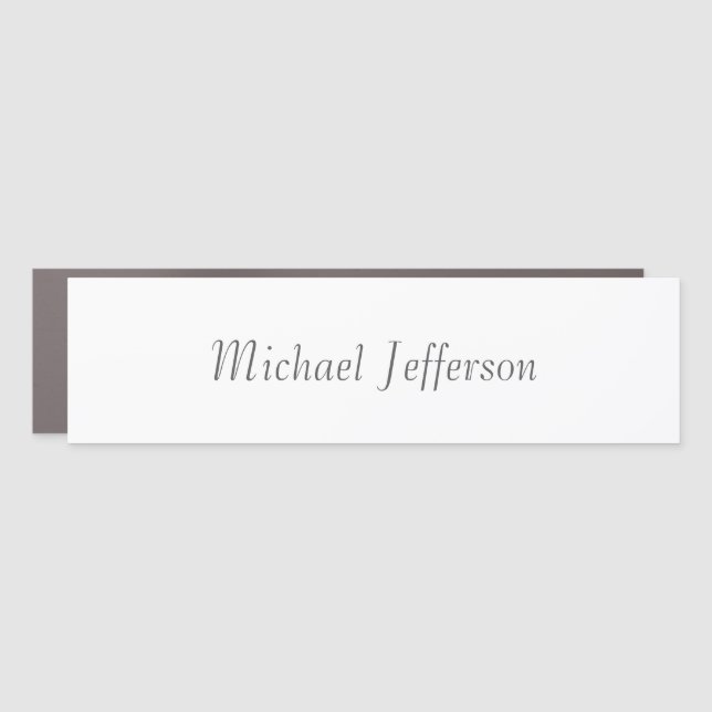 Handwriting Script Name Elegant Plain Simple Car Magnet (Front)