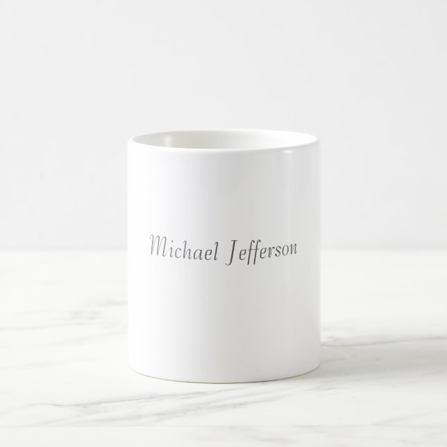 Handwriting Script Name Elegant Plain Simple Coffee Mug (Center)