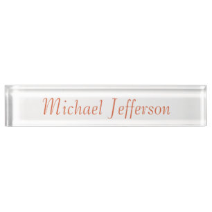 Handwriting Script Name Elegant Plain Simple Desk Name Plate
