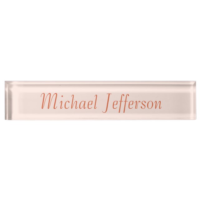 Handwriting Script Name Elegant Plain Simple Desk Name Plate (Front)