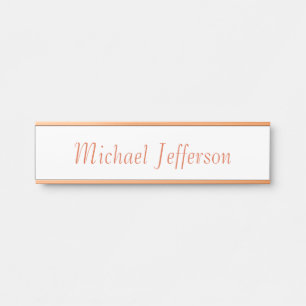 Handwriting Script Name Elegant Plain Simple Door Sign