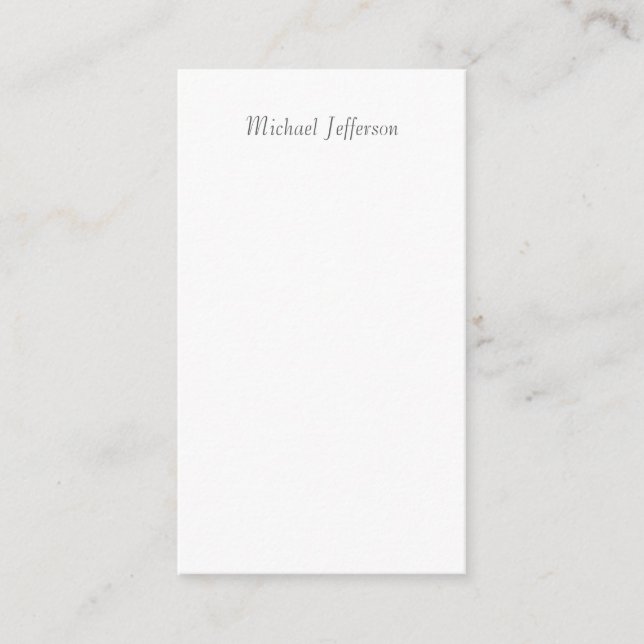 Handwriting Script Name Elegant Plain Simple Enclosure Card (Front)