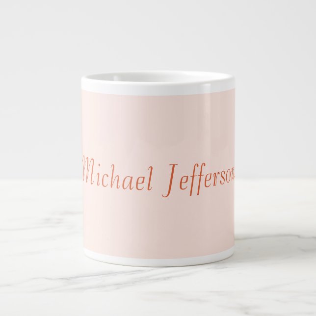 Handwriting Script Name Elegant Plain Simple Giant Coffee Mug (Front)