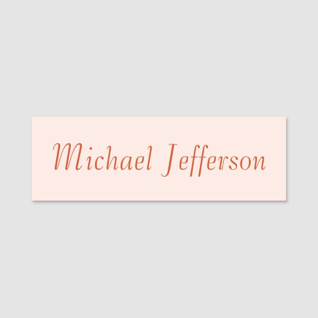 Handwriting Script Name Elegant Plain Simple Name Tag (Front)