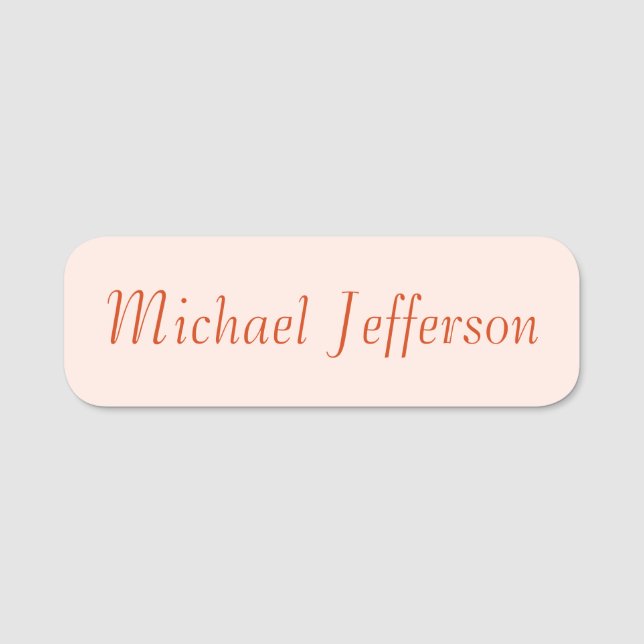 Handwriting Script Name Elegant Plain Simple Name Tag (Front)