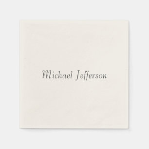 Handwriting Script Name Elegant Plain Simple Napkins
