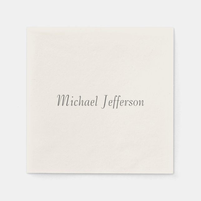Handwriting Script Name Elegant Plain Simple Napkins (Front)