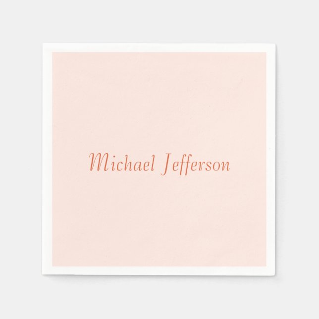 Handwriting Script Name Elegant Plain Simple Napkins (Front)