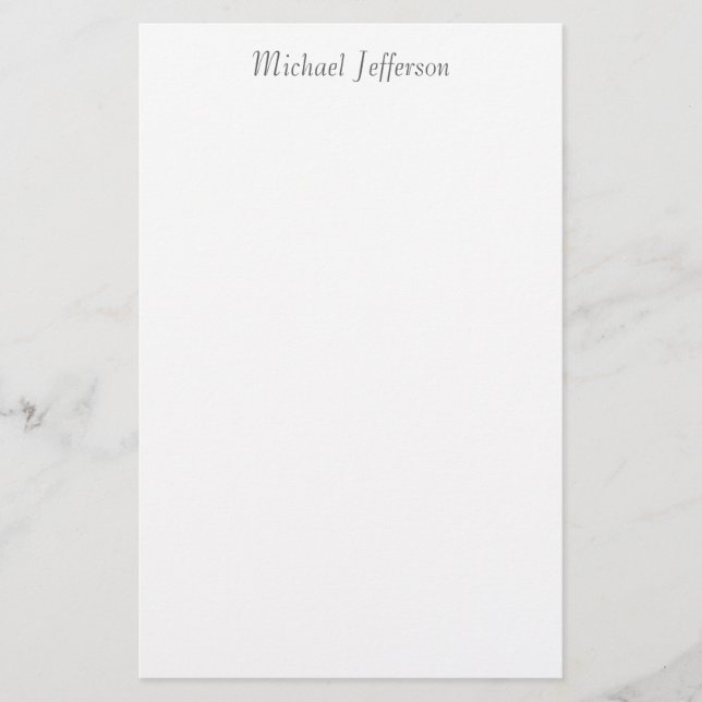 Handwriting Script Name Elegant Plain Simple Stationery (Front)