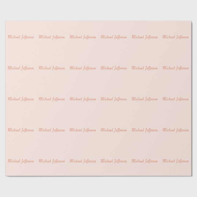 Handwriting Script Name Elegant Plain Simple Wrapping Paper (Flat)