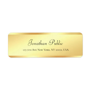 Handwriting Script Name Gold Look Elegant Luxury Label