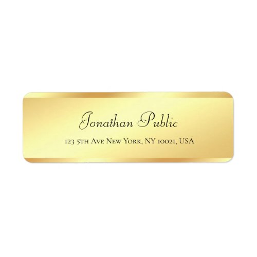 Handwriting Script Name Gold Look Elegant Luxury Label
