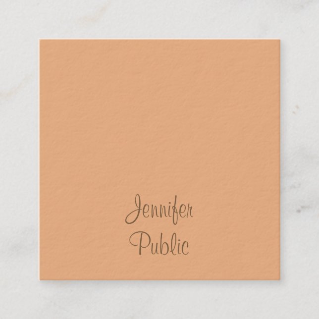 Handwriting Script Name Modern Elegant Template Square Business Card (Front)
